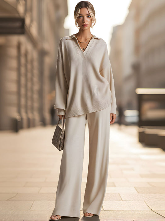Mooyius Presents The Ribbed Knit Relaxed Two-Piece Set